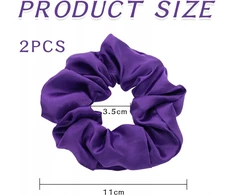 GALVOS RANKELIAI 2 VIENETŲ PURPURINIS AKSOMINIS ELASTINGAS PLAUKŲ GUMĖS PONY PONY SOFT