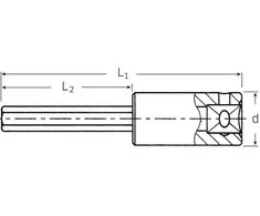 Galvutė su antgaliu Stahlwille 44a; 1/4''; 3/16''