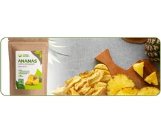 Garsc Natury Užšaldyti DŽIOVINTI ANANASŲ SEGMENTAI 50 g Džiovinti vaisiai BE CUKRAUS Saldūs 0,05 kg