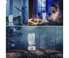 GAT 3D LED PĖDĖLĖS NAKTINIS LEMPAS 3 SPALVŲ ŠVIESOS DOVANA USB