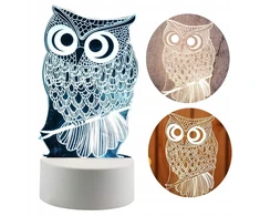 GAT 3D LED PĖDĖLĖS NAKTINIS LEMPAS 3 SPALVŲ ŠVIESOS DOVANA USB