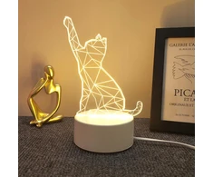 GAT NAKTINĖ KATINĖ LAMPA 3D LED KATINAS SU USB kabeliu 3 REŽIMAI VAIKAMS VAIKAMS
