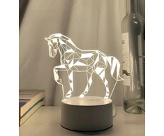 GAT NAKTINIS STALINIS LEMPAS NAKTINIS LED HORSE 3D USB DOVANA VAIKUI GYVŪNAI