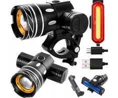 Gearox USB dviračio šviesų rinkinys Korbi, juodas
