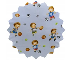 Geboki Sen Pagalvės užvalkalas 50x60 medvilninis vaikiškas stalo futbolas mėlynas dvipusis