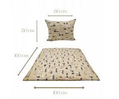 Geboki Sen Patalynė Dziecięca 100x160 + 50x60 Koparki Beżowe Produkt Polski Medvilnė