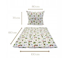 Geboki Sen Patalynė Dziecięca 100x160 + 70x80 Biedronki Balta Produkt Polski Medvilnė