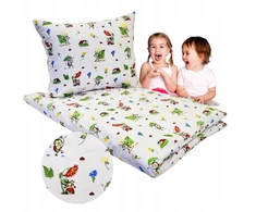 Geboki Sen Patalynė Dziecięca 100x160 + 70x80 Biedronki Balta Produkt Polski Medvilnė