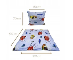 Geboki Sen Patalynė Dziecięca 100x160 + 70x80 Auta Cars Mėlyna Produkt Polski
