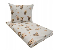 Geboki Sen Patalynė Dziecięca 100x160 + 50x70 Króliczki Beż Produkt Polski Elegancka