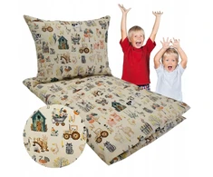 Geboki Sen Patalynė Dziecięca 90x120 + 50x60 Farma Retro Produkt Polski Medvilnė