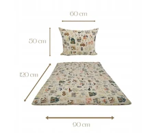 Geboki Sen Patalynė Dziecięca 90x120 + 50x60 Farma Retro Produkt Polski Medvilnė