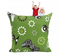 Geboki Sen Užvalkalas 40x40 Bawełniana Dziecięca JAŚ Play Game Žalias Dwustronna