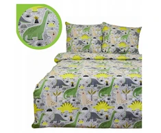 Geboki Sen Vaikiškos patalynės komplektas 160x200 su dinozaurais, 100% medvilnė