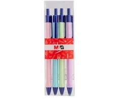 Gelinis rašiklis 0,7 mm mėlynos spalvos 4 vnt. pastelinių M&amp;G