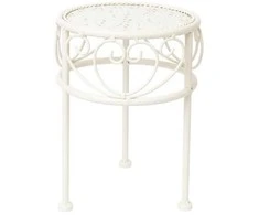 Home4You Gėlių stovas SANDY D20xH28cm, antikvarinis baltas