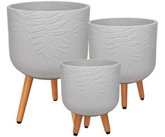 Home4You Gėlių vazonas FERN D30xH39,5cm su kojelėmis, baltas