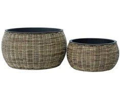 Home4you Gėlių vazonas WICKER D37xH19cm, šviesiai ruda