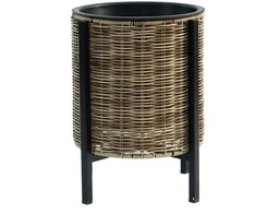 Home4You Gėlių vazonas WICKER su stovu D28xH36cm, šviesiai ruda