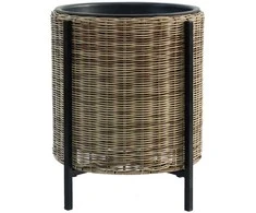Home4You Gėlių vazonas WICKER su stovu D39xH45cm, šviesiai ruda