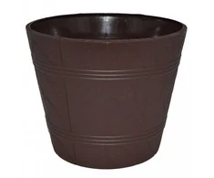 FORM PLASTIC Dekoratyvinis gėlių vazonas Elba D26cm/H22cm tamsiai rudas