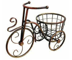 Besk Bikuvalt Gėlių vazono stovas Dviračio formos Metalo Bronzos spalvos 37x25cm
