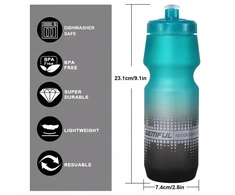 Gemful Dviračio butelis 750 ml lengvas suspaudžiamas rinkinys iš 2, skirtas važinėti dviračiu, sportuoti ir sporto salėje