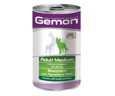 Gemon medium adult konservuotas pašaras su ėriena ir ryžiais 1250g