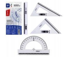 Geometrijos priemonių rinkinys MemoBe 16 cm, 4 dalys