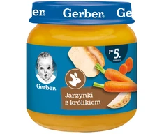 Gerber Daržovės su triušiu vakarienė vaikams 125g