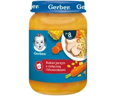 GERBER Daržovių puokštė su veršiena ir koldūnais nuo 8 mėnesių 190 g