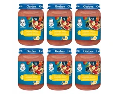 Gerber desertas Bananai braškės ir avietės su avižiniais dribsniais 6x 190 g