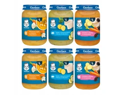 GERBER DINNER dietos prailginimo rinkinys vaikams po 6 mėnesių 6x190g