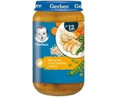 Gerber Junior vakarienė Daržovės su vištiena ir kruopomis po 12 mėnesio 250 g