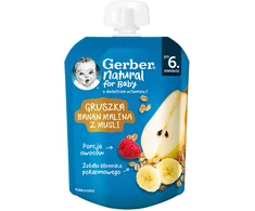 Gerber Kriaušės, bananai, avietės ir muslis po 6 mėnesio 80 g