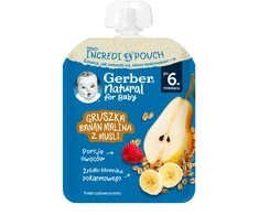 Gerber Kriaušės, bananai, avietės ir muslis po 6 mėnesio 80 g