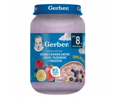 Gerber Makaronai su bananais, miško vaisiais, braškėmis ir varške 190 g