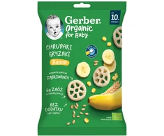 Gerber Organic Crunchy kramto bananą po 10 mėnesių 28 g