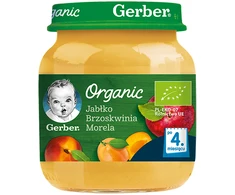 Gerber Organic „Gerber“ ekologiškas obuolių ir persikų putėsių desertas 125g