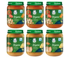 Gerber Organic Vakarienė Gerber Organinės daržovės Kalakutienos veršiena kūdikiams 6m+ 6x 190g