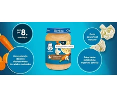 Gerber vakarienė vaikams Žiediniai kopūstai su triušiu 8 m+ 190 g