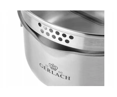 GERLACH INDUCTION puodas iš nerūdijančio plieno Ambiente su dangteliu, plieno, 5l