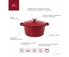 Gerlach Ketaus puodas 3 l NATUR IRON bordo