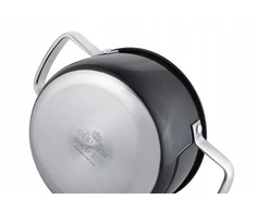 Gerlach Prime puodas 24 cm 5l su dangteliu Matte Juodas Indukcinės dujos