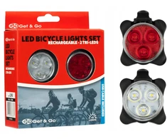 Get Go LED Bicycle Lights Set Rechargeable • Tri-LED 45 •