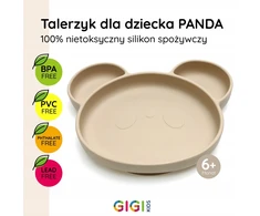 Gigi Kids Silikoninė plokštelė vaikams su siurbimo taurele ir Ecru pertvaromis