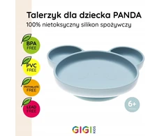 Gigi Kids Silikoniniai indai, lėkštė, dubuo, stalo įrankiai, mėlynas seilinukas