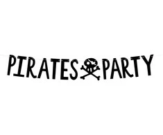 Party Deco Girlianda Pirates Party Party deko 14x100cm juoda