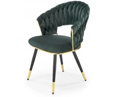 Glamour kėdė K551 Tamsiai žalia Juodas Gold Elegant Halmar