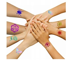 GLITTER TATTUOS „Pasidaryk pats“ šablonų rinkinys, skirtas VAIKAMS, KŪRYBINIŲ RAŠTŲ RINKINYS